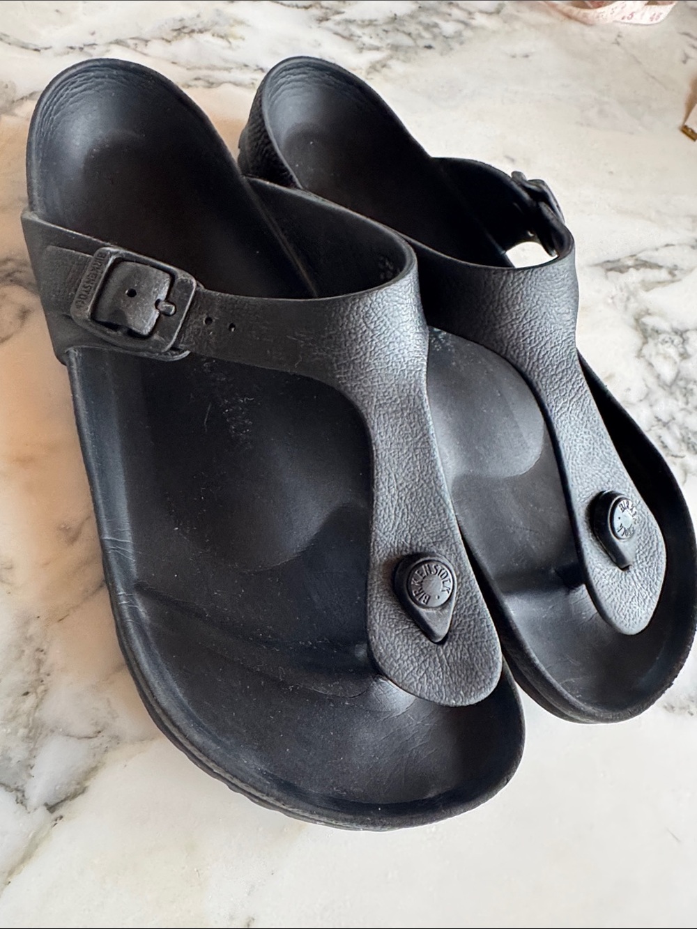 Birkenstock Gizeh Essentials EVA Black Sandals Size 40 US 9–9.5 Waterproof